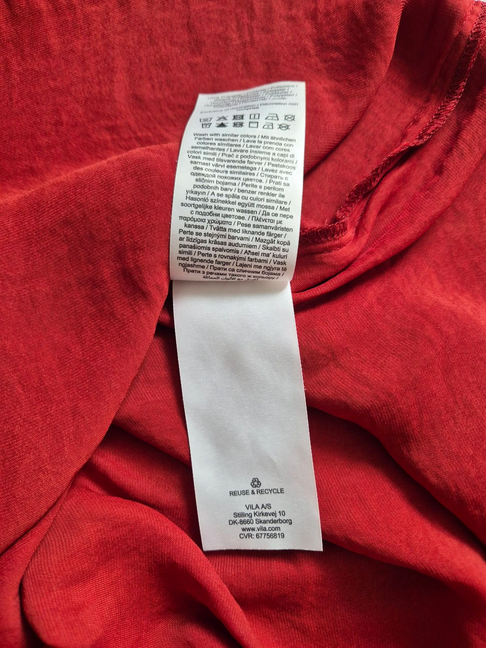 VILA 'Vidreamy' Blusa Roja con Botones | Talla 38 (M) – photo 12